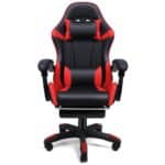 BOLLI Chaise Gaming Ergonomique avec Repose-Pieds et Support Lombaire Noir/Rouge