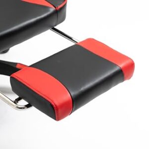 Chaise de Bureau Ergonomique IZTOSS avec Accoudoirs et Support Lombaire Noir/Rouge