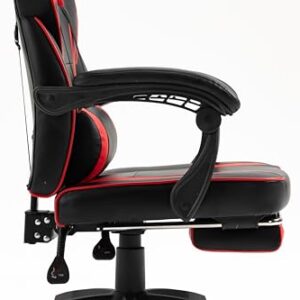 Chaise de Bureau Ergonomique IZTOSS avec Accoudoirs et Support Lombaire Noir/Rouge