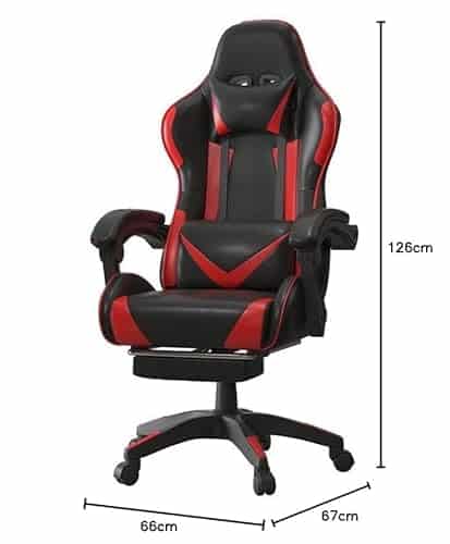 Chaise de Bureau Ergonomique IZTOSS avec Accoudoirs et Support Lombaire Noir/Rouge