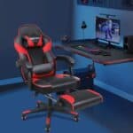 Chaise Gaming Massante YOURLITE, Fauteuil Ergonomique Inclinable 150° Noir/Rouge