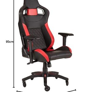 T1 Race – Fauteuil Gaming Ergonomique Noir/Rouge avec Accoudoirs 4D