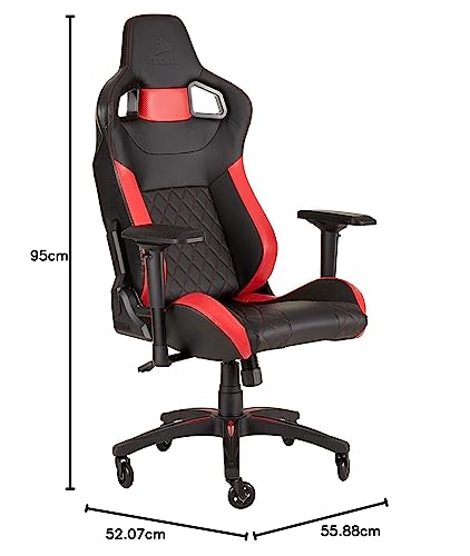 T1 Race – Fauteuil Gaming Ergonomique Noir/Rouge avec Accoudoirs 4D