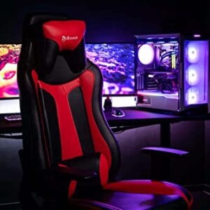 Fauteuil Gamer Arozzi Vernazza Noir/Rouge en Faux Cuir 50x55x130 cm