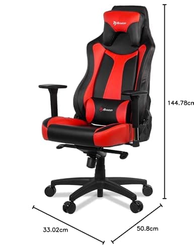 Fauteuil Gamer Arozzi Vernazza Noir/Rouge en Faux Cuir 50x55x130 cm