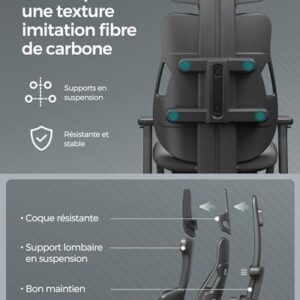 SONGMICS Fauteuil Gaming EVOGAMER noir avec accoudoirs réglables et dossier inclinable