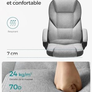 Chaise Gamer Ergonomique SONGMICS Hauteur Réglable Chaise gamer ergonomique réglable, moelleuse et respirante pour bureau.