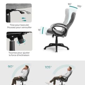 Chaise Gamer Ergonomique SONGMICS Réglable Chaise gamer ergonomique réglable avec mécanisme à bascule pour bureau.