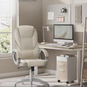 SONGMICS OBG022W01 : Chaise Ergonomique Gamer Réglable en Blanc Crème
