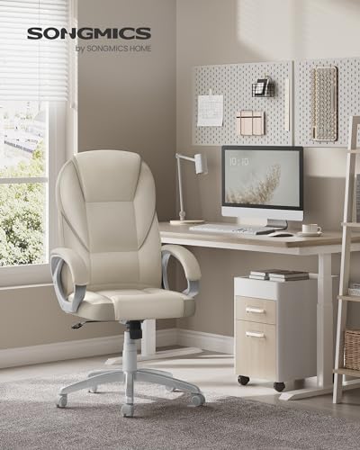 SONGMICS OBG022W01 : Chaise Ergonomique Gamer Réglable en Blanc Crème