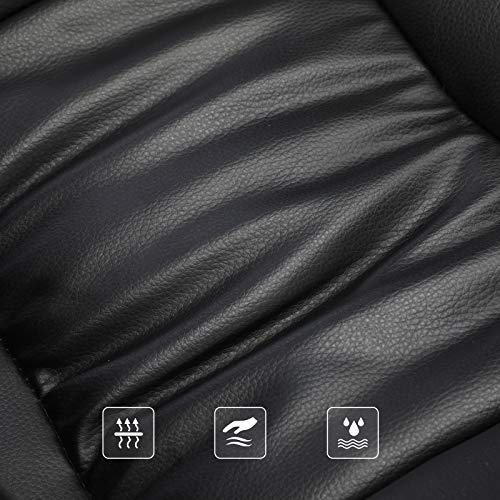 Chaise Bureau Noir SONGMICS, Simili Cuir Résistant Chaise de bureau noir en simili cuir, texture et résistance aux taches.