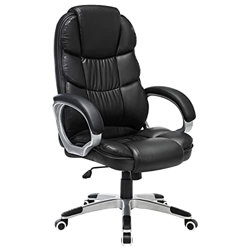 SONGMICS OBG025Q01 : Chaise de Bureau Noir en Simili Cuir 67×66 cm