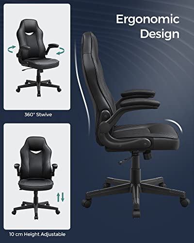 SONGMICS OBG064B01 : Chaise de Bureau Ergonomique Gamer Noir 150 kg