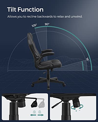 SONGMICS OBG064B01 : Chaise de Bureau Ergonomique Gamer Noir 150 kg