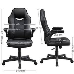 SONGMICS OBG064B01 : Chaise de Bureau Ergonomique Gamer Noir 150 kg