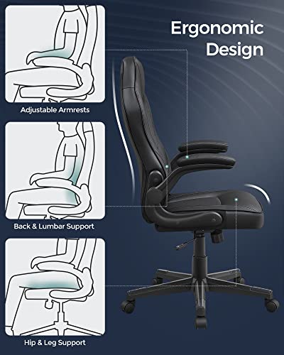 SONGMICS OBG064B01 : Chaise de Bureau Ergonomique Gamer Noir 150 kg