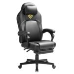 SONGMICS OBG072B01 Fauteuil Gaming Ergonomique Noir avec Repose-Pieds et Appui-tête