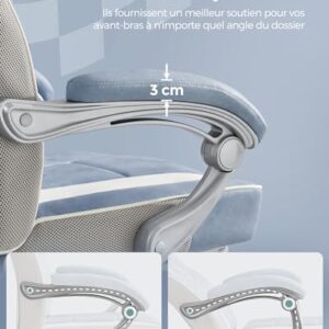 SONGMICS OBG073Q01 : Fauteuil de Bureau Gaming Réglable avec Repose-Pieds