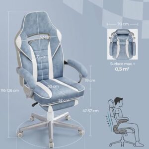 SONGMICS OBG073Q01 : Fauteuil de Bureau Gaming Réglable avec Repose-Pieds