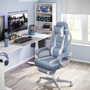 SONGMICS OBG073Q01 : Fauteuil de Bureau Gaming Réglable avec Repose-Pieds