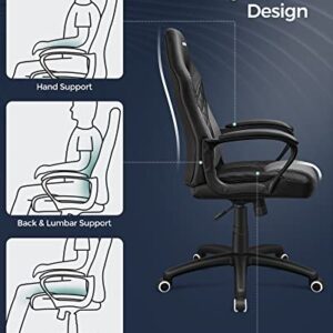 Fauteuil Gamer Ergonomique Noir et Gris Fauteuil gamer ergonomique noir gris avec soutien lombaire et dossier ajustable.