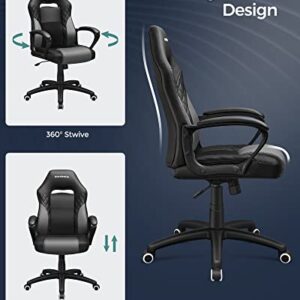 Fauteuil Gamer Ergonomique SONGMICS OBG38BG Fauteuil gamer ergonomique noir gris, réglable, 360°, jusqu'à 150 kg.