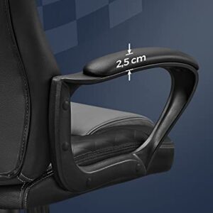 Fauteuil Gamer SONGMICS OBG38BG Ergonomique Noir Gris Fauteuil gamer ergonomique noir gris avec accoudoirs réglables 2,5 cm.