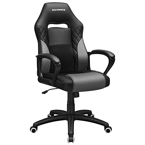 SONGMICS OBG38BG Fauteuil Gamer Ergonomique Noir et Gris jusqu’à 150 kg