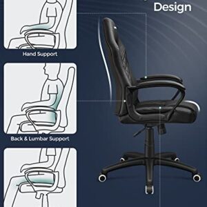 SONGMICS OBG38BK : Fauteuil Gamer Ergonomique Noir pour Bureau et Détente