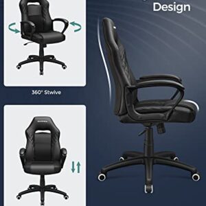 SONGMICS OBG38BK : Fauteuil Gamer Ergonomique Noir pour Bureau et Détente