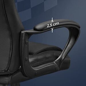 SONGMICS OBG38BK : Fauteuil Gamer Ergonomique Noir pour Bureau et Détente