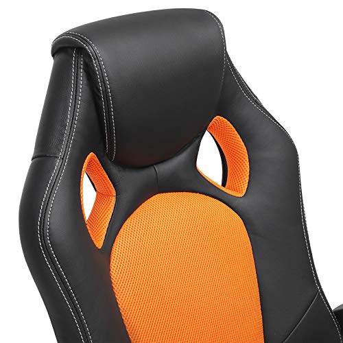 SONGMICS OBG56BO : Fauteuil de Bureau Gamer Réglable Noir-Orange