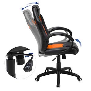 SONGMICS OBG56BO : Fauteuil de Bureau Gamer Réglable Noir-Orange