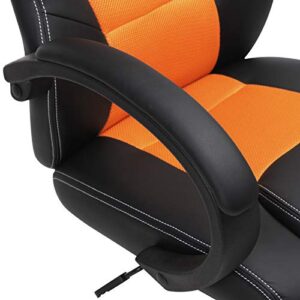 SONGMICS OBG56BO : Fauteuil de Bureau Gamer Réglable Noir-Orange