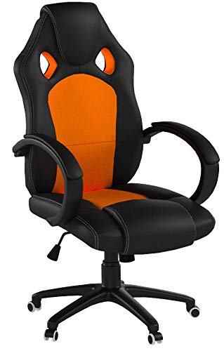 SONGMICS OBG56BO : Fauteuil de Bureau Gamer Réglable Noir-Orange