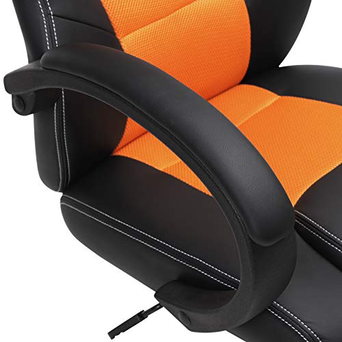 SONGMICS OBG56BO : Fauteuil de Bureau Gamer Réglable Noir-Orange