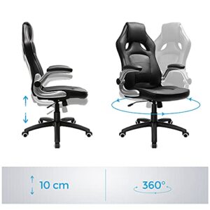 SONGMICS OBG62B Chaise de bureau ergonomique noire, pivotante et inclinable