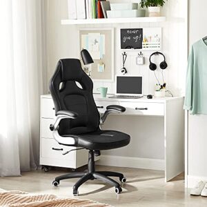 SONGMICS OBG62B Chaise de bureau ergonomique noire, pivotante et inclinable