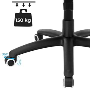 SONGMICS OBG62B Chaise de bureau ergonomique noire, pivotante et inclinable