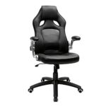 SONGMICS OBG62B Chaise de bureau ergonomique noire, pivotante et inclinable