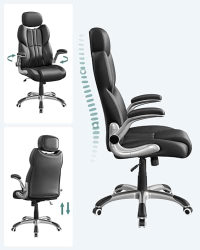 SONGMICS OBG65BK : Chaise de Bureau Ergonomique Gamer Noir d’Encre