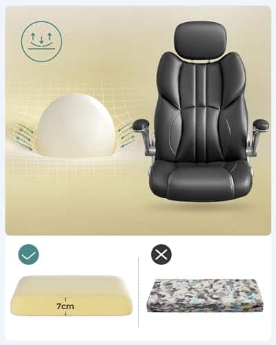 SONGMICS OBG65BK : Chaise de Bureau Ergonomique Gamer Noir d’Encre