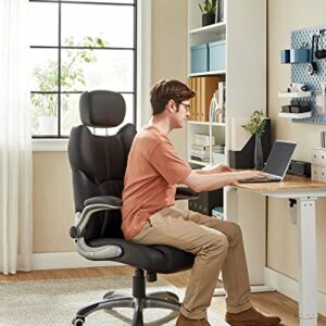 SONGMICS OBG65BK : Chaise de Bureau Ergonomique Gamer Noir d’Encre