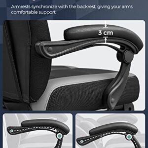 SONGMICS OBG77BG : Fauteuil Gamer Ergonomique avec Repose-Pieds et Support Lombaire