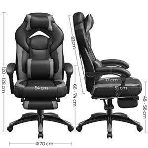 SONGMICS OBG77BG : Fauteuil Gamer Ergonomique avec Repose-Pieds et Support Lombaire