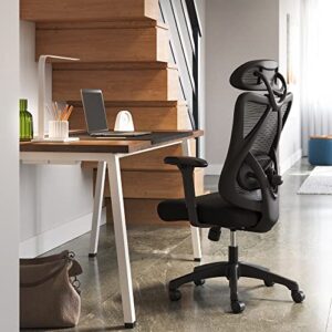 SONGMICS OBN063B01 : Chaise de Bureau Ergonomique avec Support Lombaire et Appui-Tête