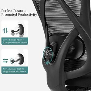 SONGMICS OBN063B01 : Chaise de Bureau Ergonomique avec Support Lombaire et Appui-Tête