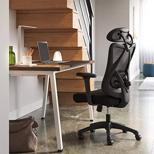 SONGMICS OBN063B01 : Chaise de Bureau Ergonomique avec Support Lombaire et Appui-Tête