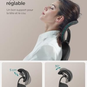 SONGMICS OBN065B01 : Fauteuil Ergonomique Noir d’Encre Réglable 150 kg