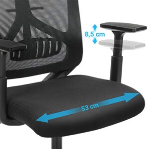 SONGMICS OBN53BK : Fauteuil de Bureau Ergonomique avec Appui-tête et Accoudoirs